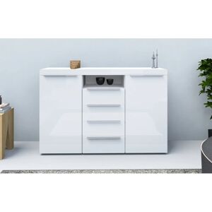 BORCHARDT MÖBEL Durban Highboard - 2 Türen, 4 Schubladen, weiß Hochglanz BORCHARDT MÖBEL Durban Highboard - 2 Türen, 4 Schubladen, weiß Hochglanz