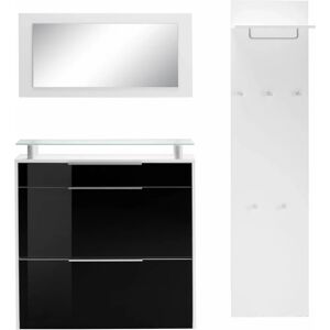 BORCHARDT MÖBEL Oliva - Modernes Garderoben-Set in Schwarz & Weiß BORCHARDT MÖBEL Oliva - Modernes Garderoben-Set in Schwarz & Weiß