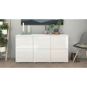 BORCHARDT MÖBEL Rova Weiß Hochglanz Sideboard 139cm BORCHARDT MÖBEL Rova Weiß Hochglanz Sideboard 139cm