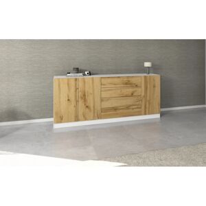 Borchardt Möbel Vaasa Sideboard – 190cm, 4 Schubladen, Weiß Matt, Eiche Wotan Borchardt Möbel Vaasa Sideboard – 190cm, 4 Schubladen, Weiß Matt, Eiche Wotan