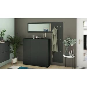 BORCHARDT MÖBEL Vaasa 166cm Schwarz Garderobenpaneel - Garderobenpaneel BORCHARDT MÖBEL Vaasa 166cm Schwarz Garderobenpaneel - Garderobenpaneel