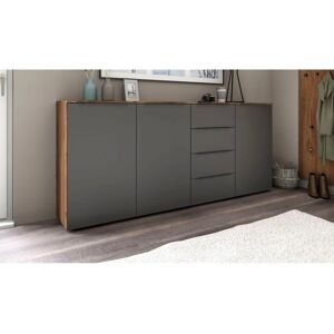 BORCHARDT MÖBEL Tom - Vintage Eiche & Graphit Highboard BORCHARDT MÖBEL Tom - Vintage Eiche & Graphit Highboard