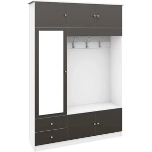 Borchardt Möbel Kompakta Kleiderschrank - 6 Türen, Weiß/Graphit Borchardt Möbel Kompakta Kleiderschrank - 6 Türen, Weiß/Graphit