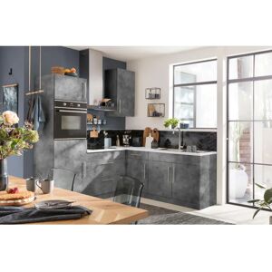 WIHO KÜCHEN Cali Hängeschrank - 50x35x90 cm, Betonfarben, Edelstahlgriff WIHO KÜCHEN Cali Hängeschrank - 50x35x90 cm, Betonfarben, Edelstahlgriff