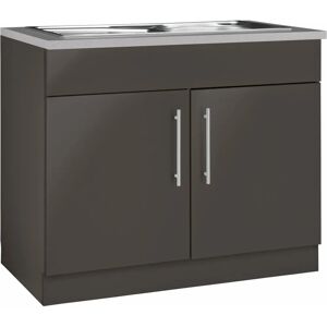WIHO KÜCHEN Cali - Anthrazit, Canvas Grau, 2 Türen - Küchenschrank WIHO KÜCHEN Cali - Anthrazit, Canvas Grau, 2 Türen - Küchenschrank