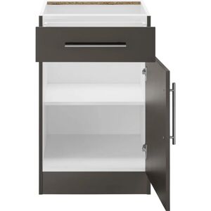 WIHO Küchen Cali Unterschrank - anthrazit, verstellbare Scharniere - 50cm breit WIHO Küchen Cali Unterschrank - anthrazit, verstellbare Scharniere - 50cm breit