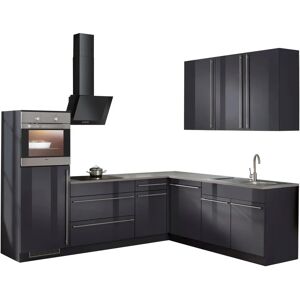 WIHO KÜCHEN Chicago Küchen-Set - Anthrazit & Canvas Grau - Winkelküche WIHO KÜCHEN Chicago Küchen-Set - Anthrazit & Canvas Grau - Winkelküche