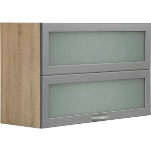 WIHO KÜCHEN Flexi Faltlift-Hängeschrank - Glastür & Sonoma Eiche WIHO KÜCHEN Flexi Faltlift-Hängeschrank - Glastür & Sonoma Eiche