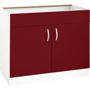 Wiho Küchen Flexi Küchenschrank - 100x82x57cm Rot Glanz - Küchenmöbel Wiho Küchen Flexi Küchenschrank - 100x82x57cm Rot Glanz - Küchenmöbel