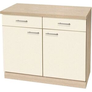 WIHO KÜCHEN Kiel - 2 beigen Schränke, 100cm breit - Unterschrank WIHO KÜCHEN Kiel - 2 beigen Schränke, 100cm breit - Unterschrank