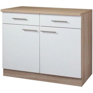 WIHO KÜCHEN Montana Unterschrank - Weiß matt / Sonoma Eiche WIHO KÜCHEN Montana Unterschrank - Weiß matt / Sonoma Eiche