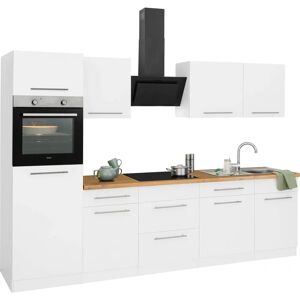 WIHO KÜCHEN Unna Küchen-Set - Weiß, 280cm, Kastelleiche Arbeitsplatte - Küche WIHO KÜCHEN Unna Küchen-Set - Weiß, 280cm, Kastelleiche Arbeitsplatte - Küche