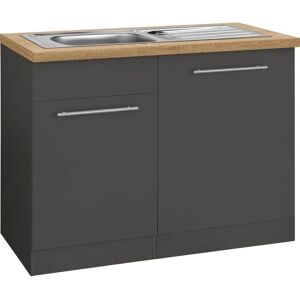 WIHO KÜCHEN Unna Küchenschrank - Anthrazit/Grau - 2 Türen - 110cm WIHO KÜCHEN Unna Küchenschrank - Anthrazit/Grau - 2 Türen - 110cm