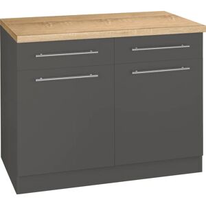 WIHO KÜCHEN Unna Unterschrank - 2 Stück, grau, 100x85x60cm WIHO KÜCHEN Unna Unterschrank - 2 Stück, grau, 100x85x60cm