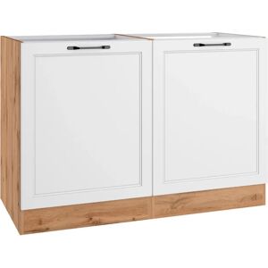 Kochstation KS-Lana 120cm Weiß Wotaneiche Spülenschrank - Küchenunterschrank Kochstation KS-Lana 120cm Weiß Wotaneiche Spülenschrank - Küchenunterschrank