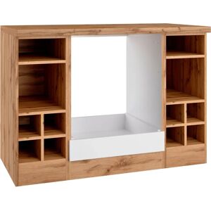 Kochstation KS-Lana Weiß Wotaneiche Küchen Schrank Kochstation KS-Lana Weiß Wotaneiche Küchen Schrank