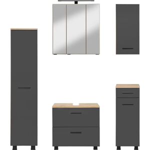 WELLTIME Trento Badezimmer-Set - Grau MDF WELLTIME Trento Badezimmer-Set - Grau MDF