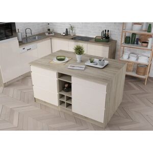 Kochstation Virginia - Kücheninsel, Creme Hochglanz - Kücheninsel Kochstation Virginia - Kücheninsel, Creme Hochglanz - Kücheninsel