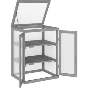 Outsunny - 3 Stufen Gewächshaus Frühbeet Treibhaus - Puu & Polykarbonaatti - Kaksi ovea - Kasvihuone Outsunny - 3 Stufen Gewächshaus Frühbeet Treibhaus - Puu & Polykarbonaatti - Kaksi ovea - Kasvihuone
