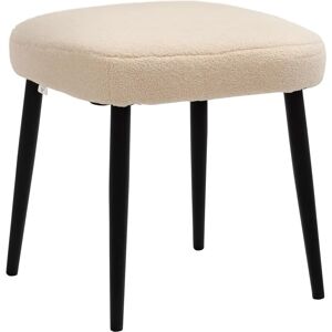 HOMCOM Beige Faux Kaschmir Quadratischer Fußhocker - Fußstütze & Zusätzlicher Sitz HOMCOM Beige Faux Kaschmir Quadratischer Fußhocker - Fußstütze & Zusätzlicher Sitz