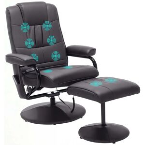 HOMCOM - Massage Recliner - Brązowy - Syntetyczna skóra - Recliner HOMCOM - Massage Recliner - Brązowy - Syntetyczna skóra - Recliner