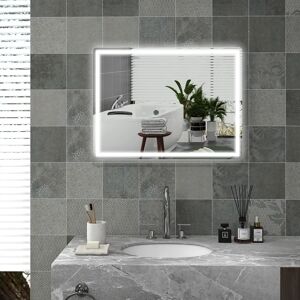 HOMCOM kylpyhuonepeili 80x60cm säädettävällä valolla - Antibistamaus & Vesitiivis HOMCOM kylpyhuonepeili 80x60cm säädettävällä valolla - Antibistamaus & Vesitiivis