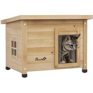 PawHut - Katzenhaus aus Holz - Keltainen - Ulkoinen kissatalo PawHut - Katzenhaus aus Holz - Keltainen - Ulkoinen kissatalo