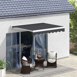 Outsunny 2,5x2m Harmaa Sähkökäyttöinen markiisi - Seinälle asennettava Outsunny 2,5x2m Harmaa Sähkökäyttöinen markiisi - Seinälle asennettava