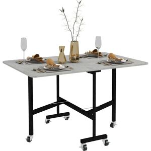 HOMCOM Mesa Plegable Gris para 4-6 Personas - Mesa de Comedor HOMCOM Mesa Plegable Gris para 4-6 Personas - Mesa de Comedor