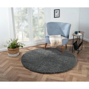 My Flair My Shaggy Teppich - 150cm Rund, Grau, Mikrofaser My Flair My Shaggy Teppich - 150cm Rund, Grau, Mikrofaser