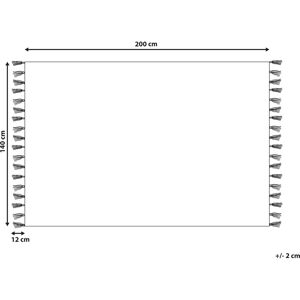 Beliani Cotton Area Rug - Red Geometric Pattern - 140x200cm Beliani Cotton Area Rug - Red Geometric Pattern - 140x200cm