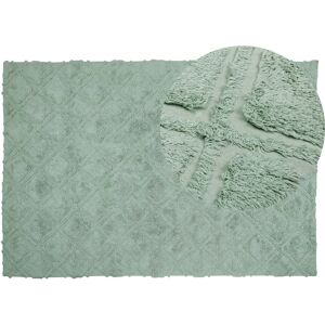 Beliani Cotton Green Area Rug 140 x 200 cm - Area Rug Beliani Cotton Green Area Rug 140 x 200 cm - Area Rug
