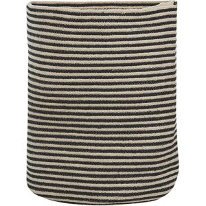 Beliani Storage Basket - Cotton Beige Black Pattern Laundry Bin - Storage Solution Beliani Storage Basket - Cotton Beige Black Pattern Laundry Bin - Storage Solution