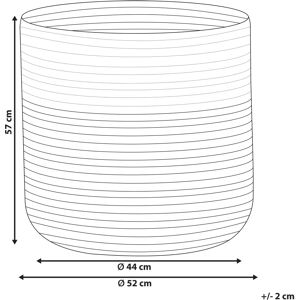 Beliani Cotton Beige and White Braided Laundry Basket - Laundry Basket Beliani Cotton Beige and White Braided Laundry Basket - Laundry Basket