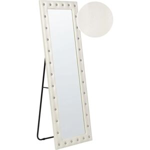 Beliani Faux Leather Standing Mirror - 50 x 150 cm White ANSOUIS - Modern Bedroom Decor Beliani Faux Leather Standing Mirror - 50 x 150 cm White ANSOUIS - Modern Bedroom Decor