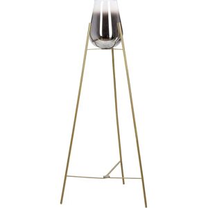 Beliani Floor Lamp Gold Steel Glass Smoked Shade Modern Glam - Floor Lamp Beliani Floor Lamp Gold Steel Glass Smoked Shade Modern Glam - Floor Lamp