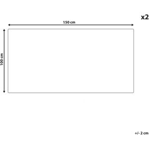 Beliani Set of 2 Cotton Bath Towels - Beige - 100x150cm Beliani Set of 2 Cotton Bath Towels - Beige - 100x150cm