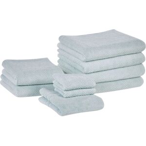 Beliani Set of 9 Towels Light Green - Bath & Hand Towels Beliani Set of 9 Towels Light Green - Bath & Hand Towels