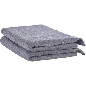 Beliani Cotton Grey Bath Towels - Set of 2 Beliani Cotton Grey Bath Towels - Set of 2