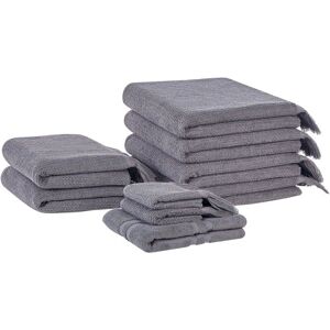 Beliani Cotton Bath Towels Set - Grey - Bath Towels Beliani Cotton Bath Towels Set - Grey - Bath Towels