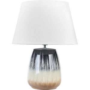 Beliani Keramiikkalampu Harmaa Beiget - Pöytävä Lamp Beliani Keramiikkalampu Harmaa Beiget - Pöytävä Lamp