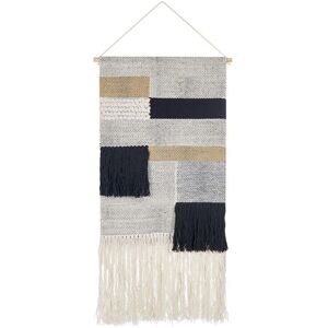 Beliani Wall Hanging Beige Black Cotton Geometric Boho Style - Wall Decor Beliani Wall Hanging Beige Black Cotton Geometric Boho Style - Wall Decor