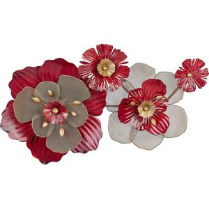 Beliani Wall Decor Red Iron Metal Sculpture Geometric Wall Art Flowers - Wall Decor Beliani Wall Decor Red Iron Metal Sculpture Geometric Wall Art Flowers - Wall Decor