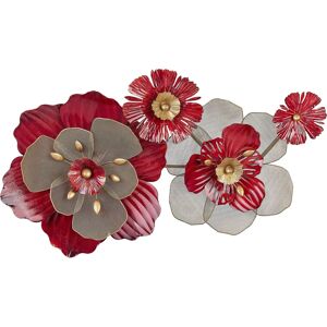 Beliani Wall Decor Red Iron Metal Sculpture Geometric Wall Art Flowers - Wall Decor Beliani Wall Decor Red Iron Metal Sculpture Geometric Wall Art Flowers - Wall Decor