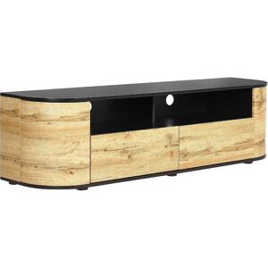 Beliani TV Stand Light Wood JEROME - Rustic Style with 2 Drawers Beliani TV Stand Light Wood JEROME - Rustic Style with 2 Drawers