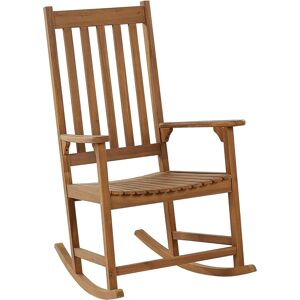 Beliani Rocking Chair BOJANO - Light Wood - Rustic - Indoor Outdoor Patio Balcony - Rocking Chair Beliani Rocking Chair BOJANO - Light Wood - Rustic - Indoor Outdoor Patio Balcony - Rocking Chair