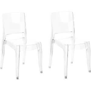 Beliani Set of 2 Dining Chairs - Modern Transparent Polycarbonate Beliani Set of 2 Dining Chairs - Modern Transparent Polycarbonate