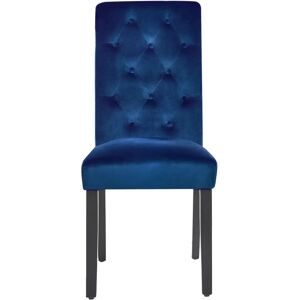 Beliani Set Of 2 Chairs Velva Velvet Dark Blue - Chair Set Beliani Set Of 2 Chairs Velva Velvet Dark Blue - Chair Set