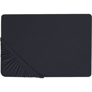 Beliani JANBU Black Cotton Fitted Sheet - Fitted Sheet Beliani JANBU Black Cotton Fitted Sheet - Fitted Sheet