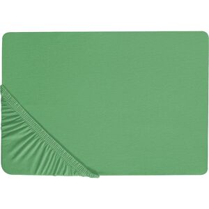 Beliani Cotton Fitted Sheet Green 140x200cm - Fitted Sheet Beliani Cotton Fitted Sheet Green 140x200cm - Fitted Sheet